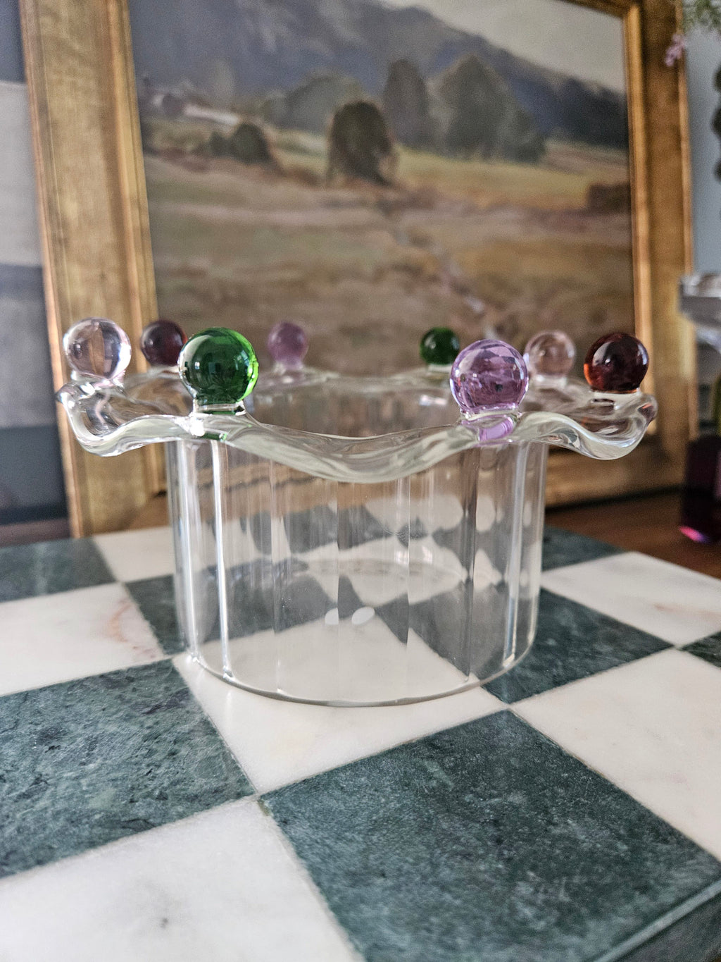 Whimsical Glass Crown Bowl