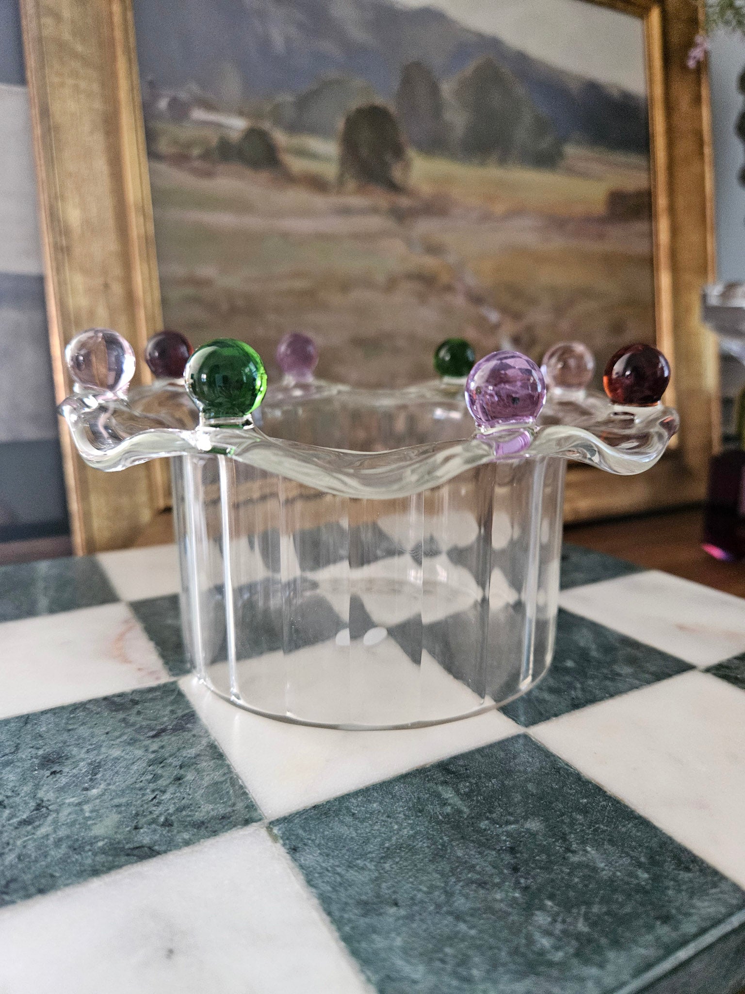 Whimsical Glass Crown Bowl