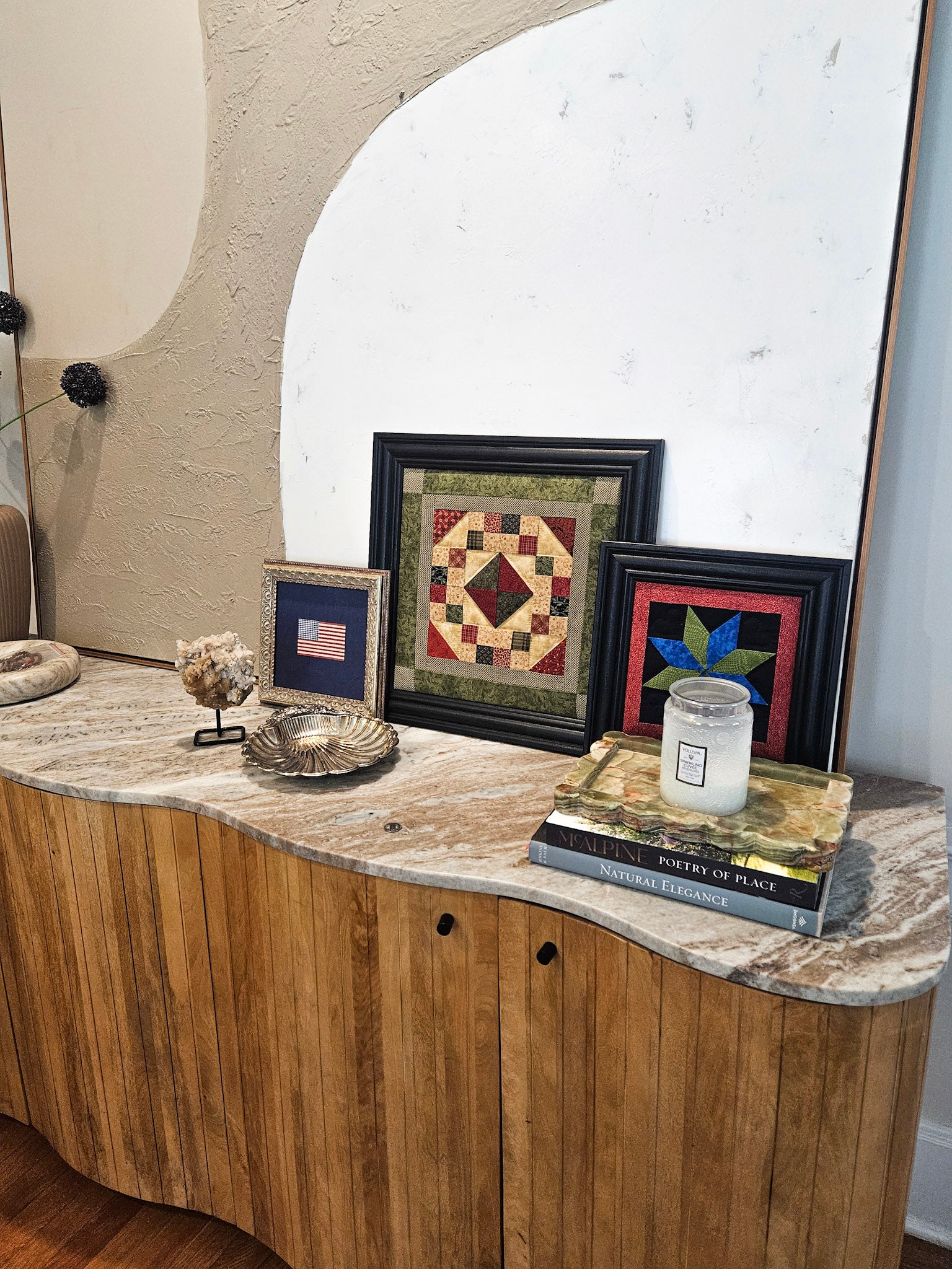 Framed Quilted Patchwork Wall Art - Rustic Americana