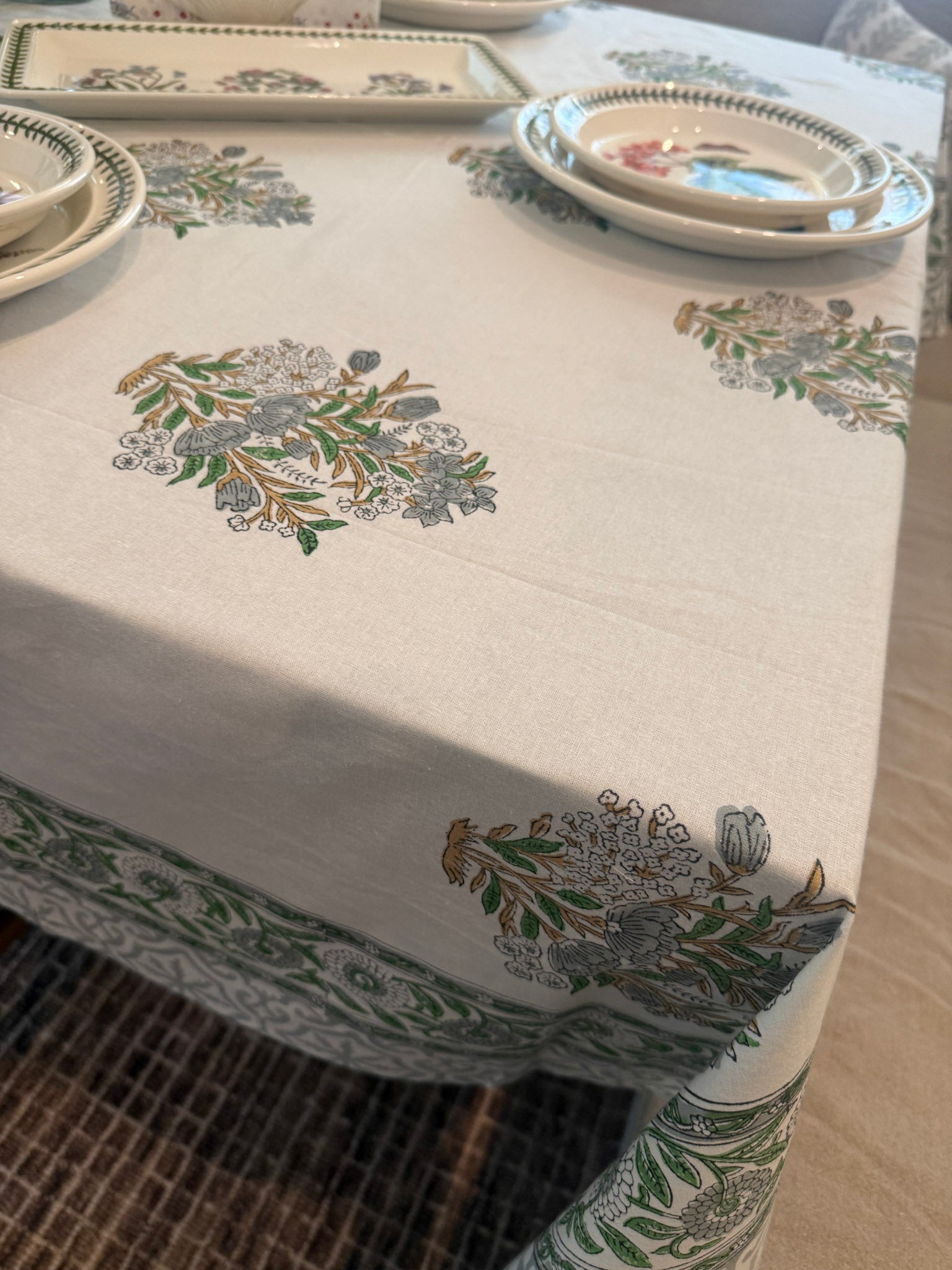 Block Print Tablecloth Multi-Color