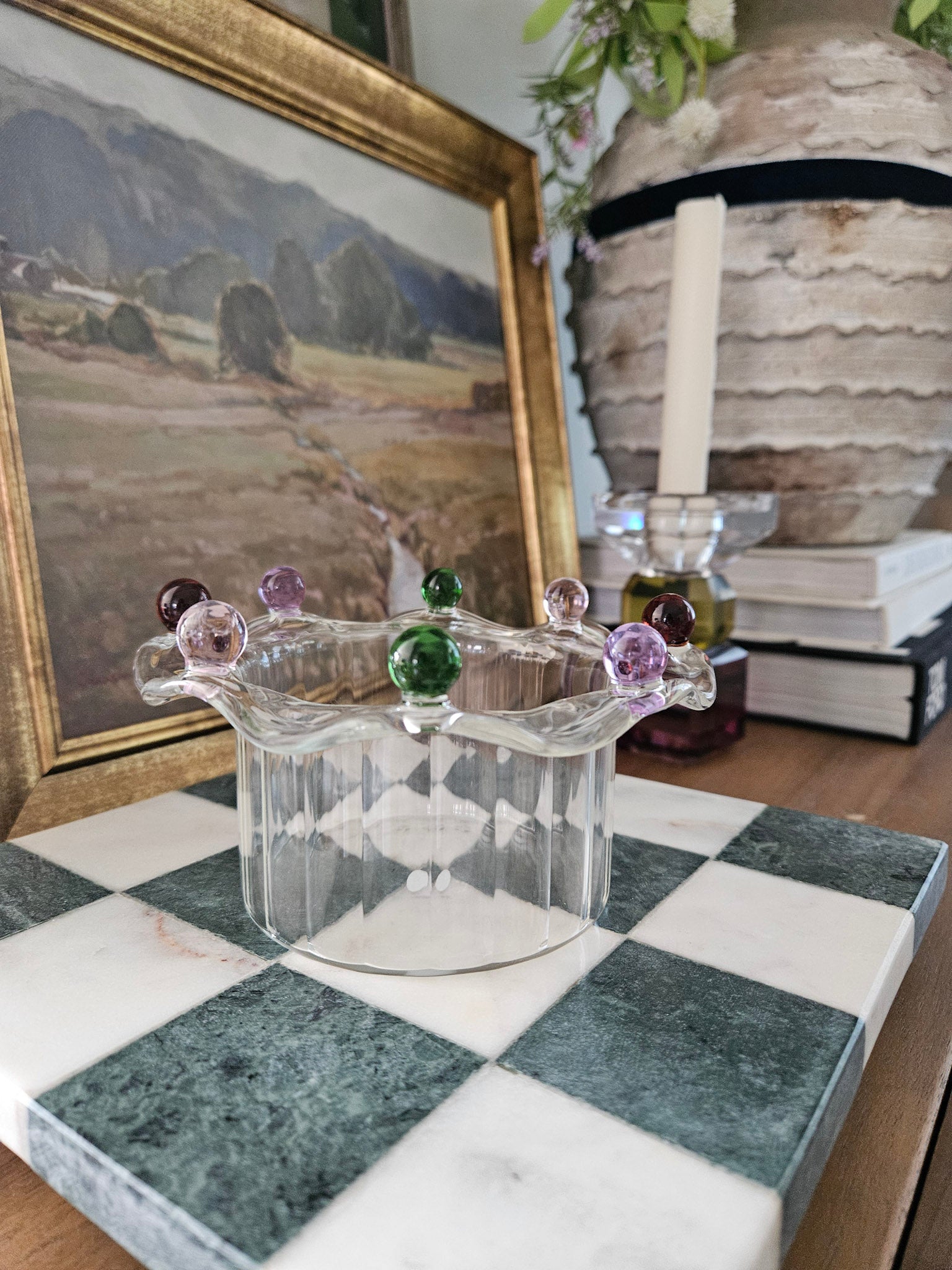 Whimsical Glass Crown Bowl