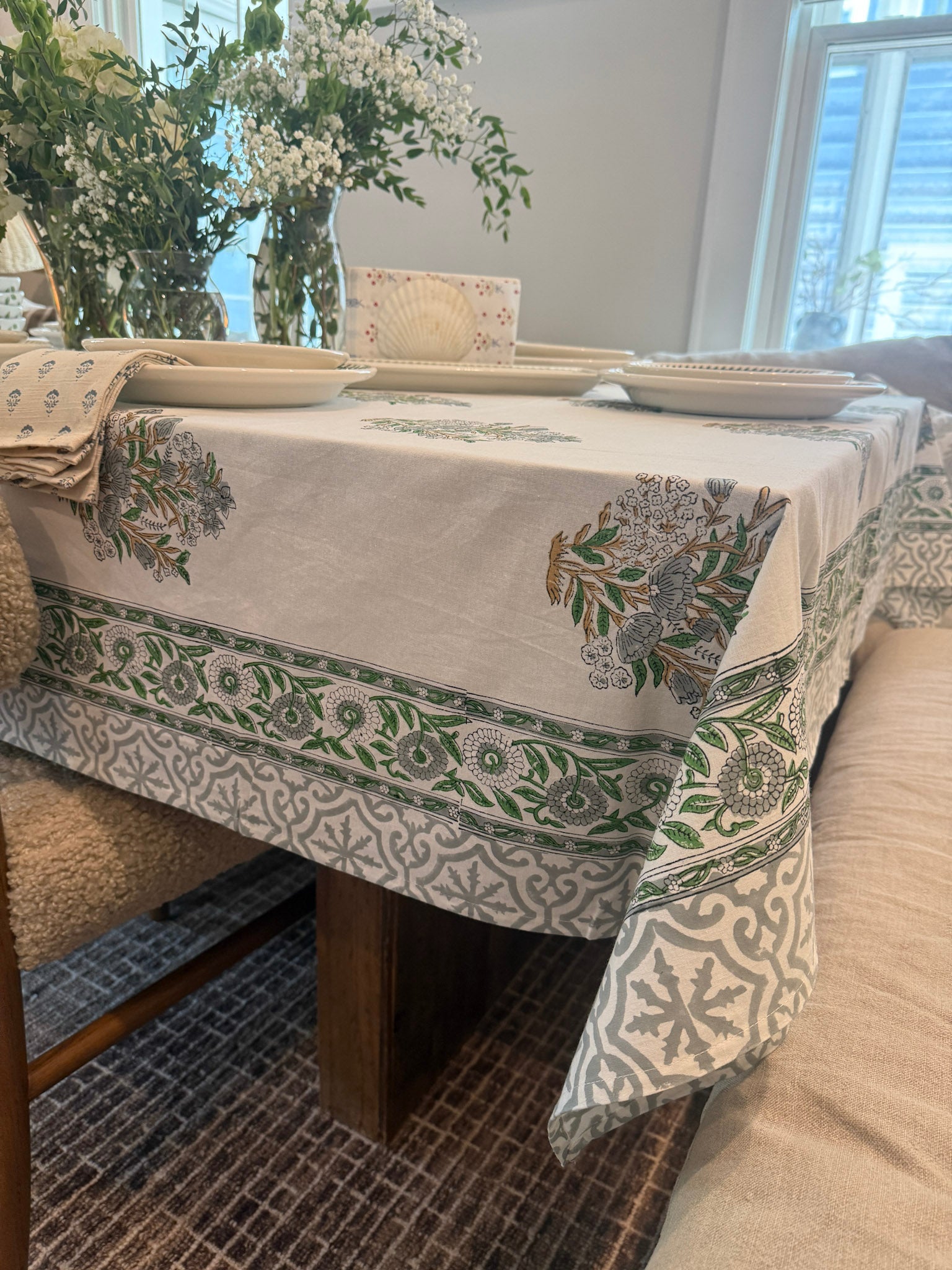 Block Print Tablecloth Multi-Color