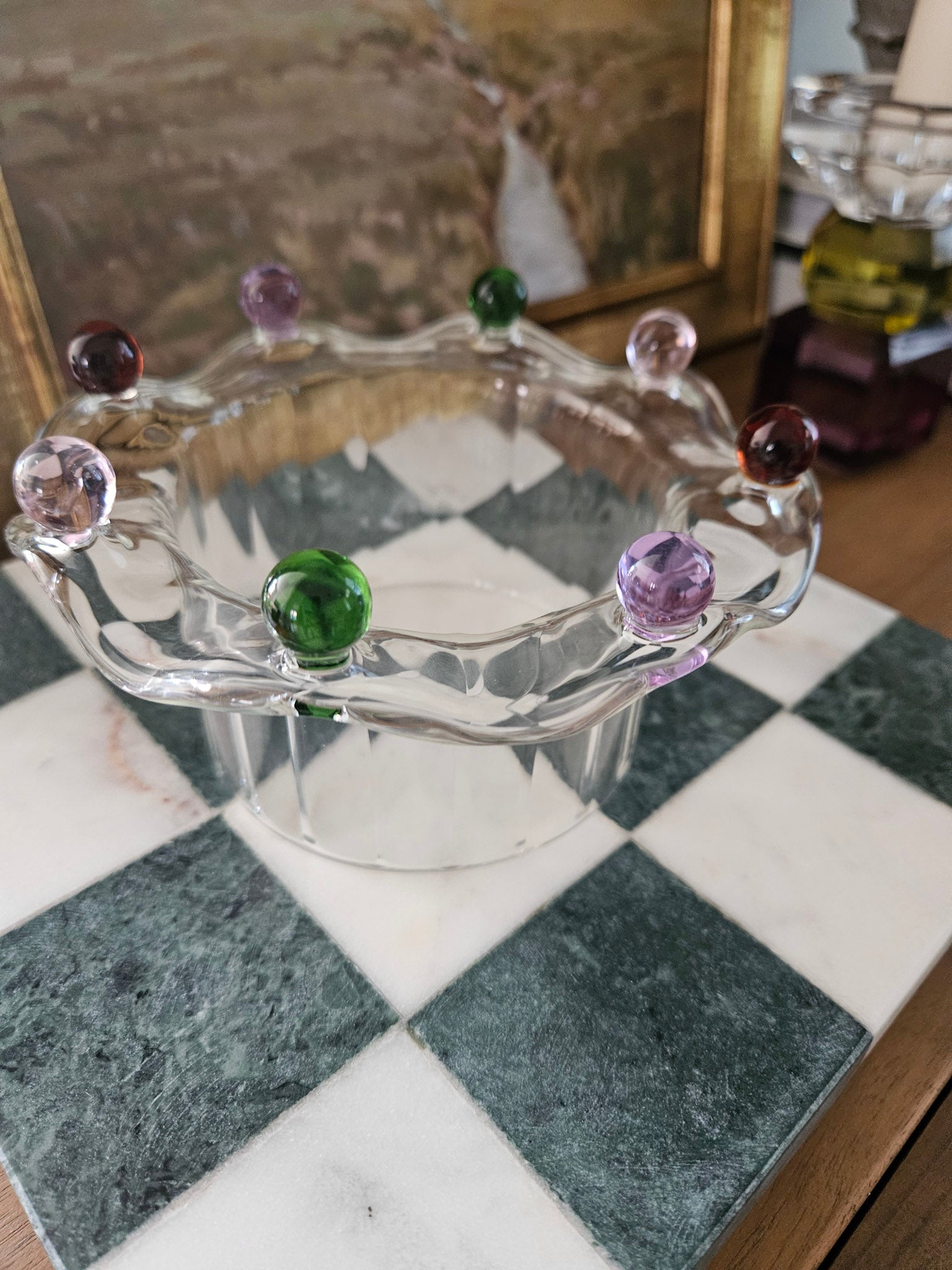 Whimsical Glass Crown Bowl