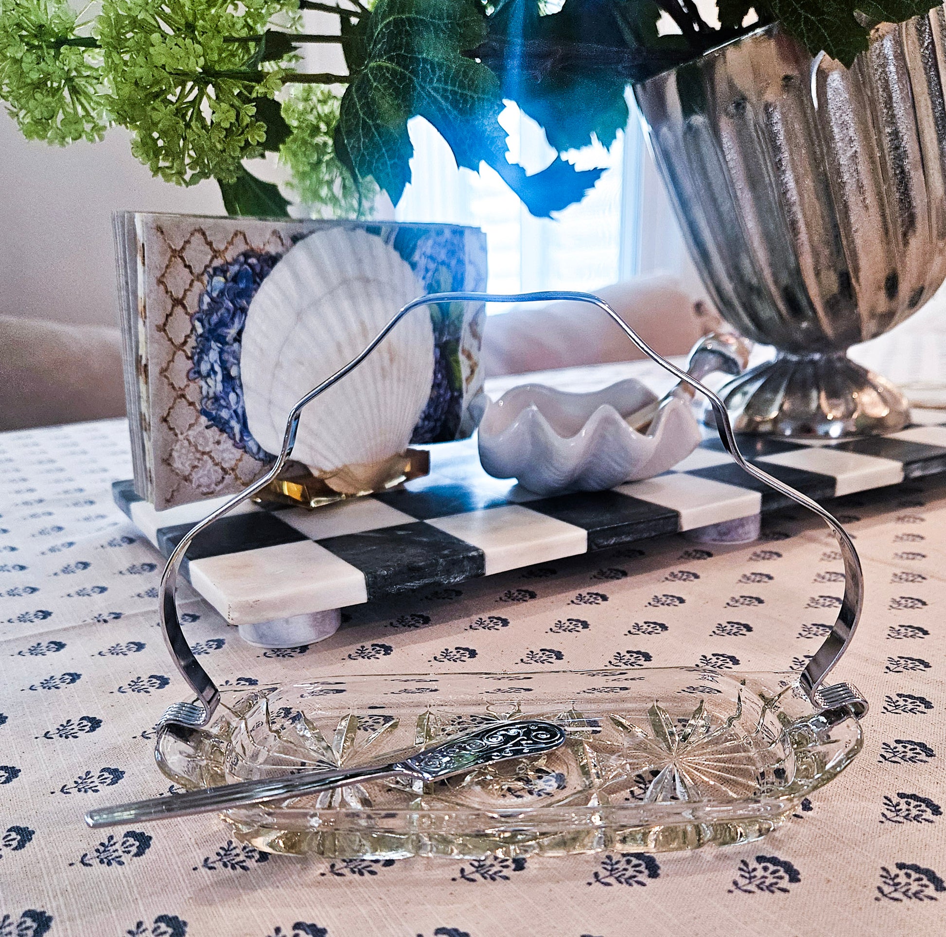 Vintage Butter Server Crystal Dish Server Set