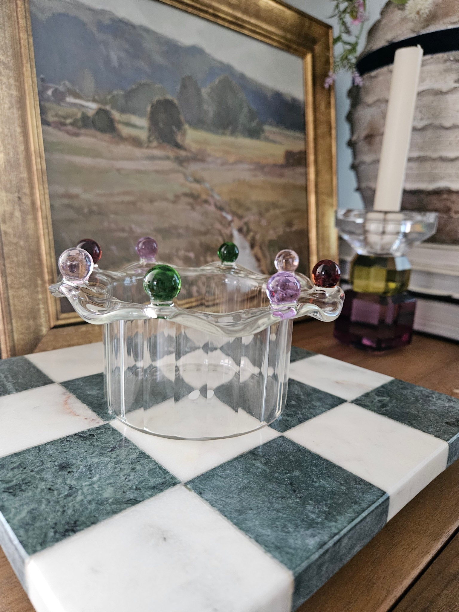 Whimsical Glass Crown Bowl