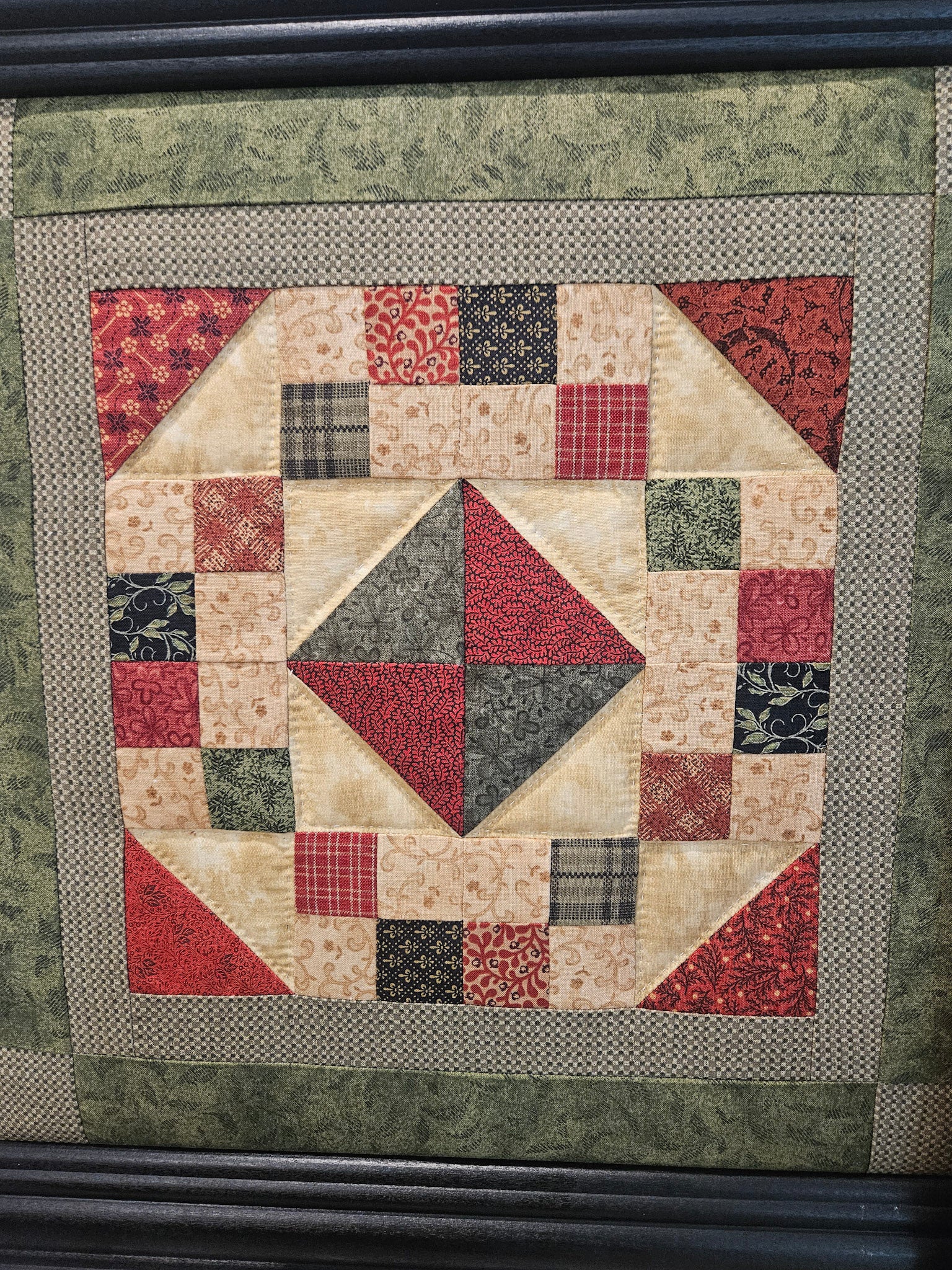 Framed Quilted Patchwork Wall Art - Rustic Americana