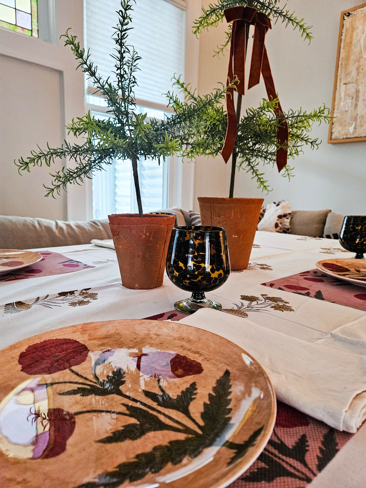 Tortoise Shell Glass Goblet