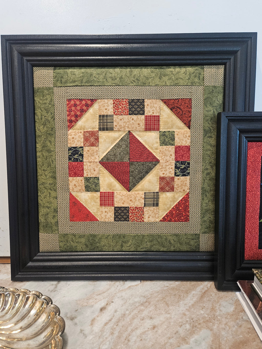 Framed Quilted Patchwork Wall Art - Rustic Americana