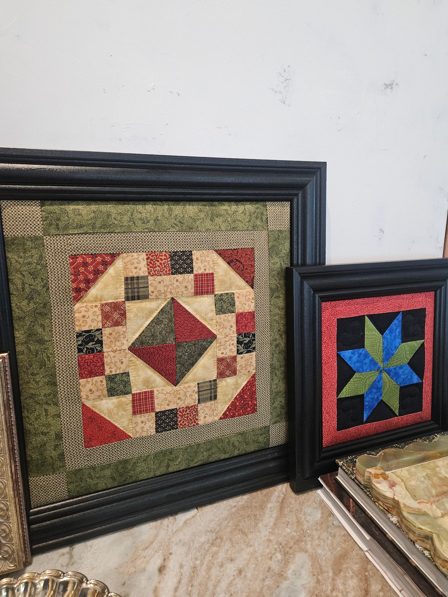 Framed Quilted Patchwork Wall Art - Rustic Americana