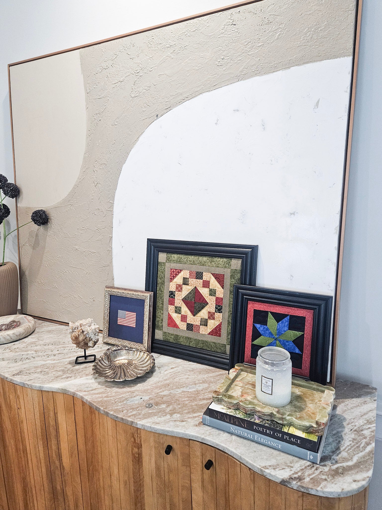 Framed Quilted Patchwork Wall Art - Rustic Americana