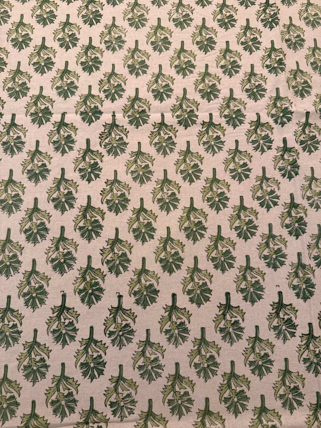 Ligher Green Floral Motif Block Print Tablecloth
