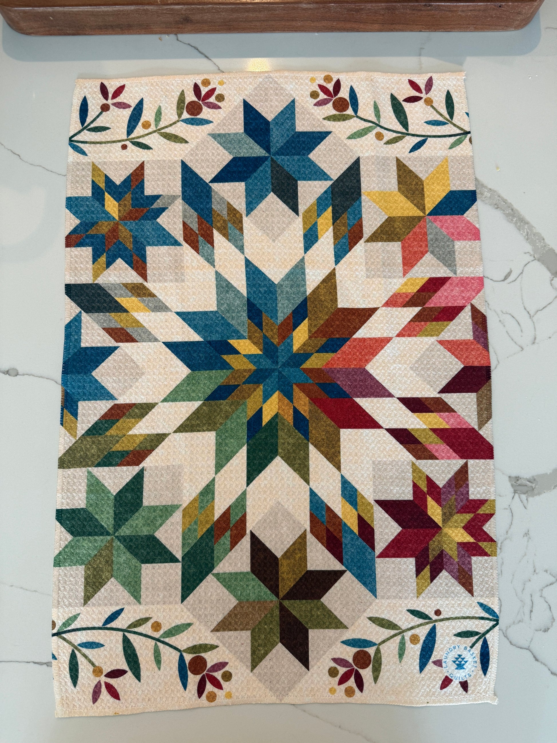 Geometric Quilt Print Kitchen Towel