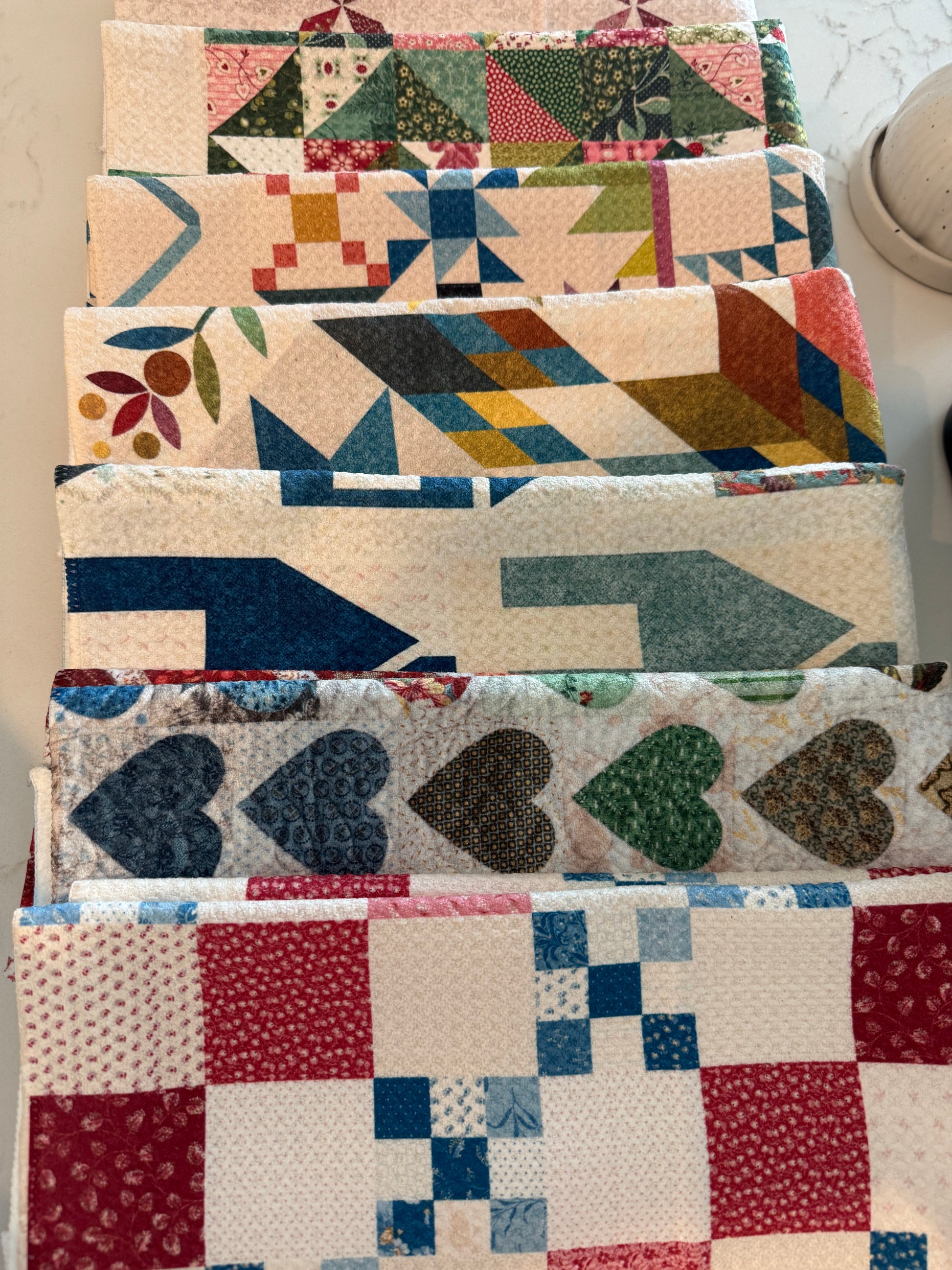 Geometric Quilt Print Kitchen Towel