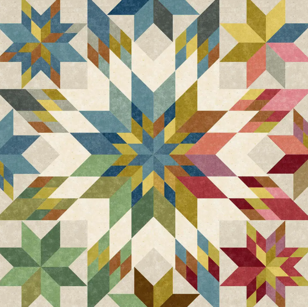 Geometric Quilt Print Kitchen Towel