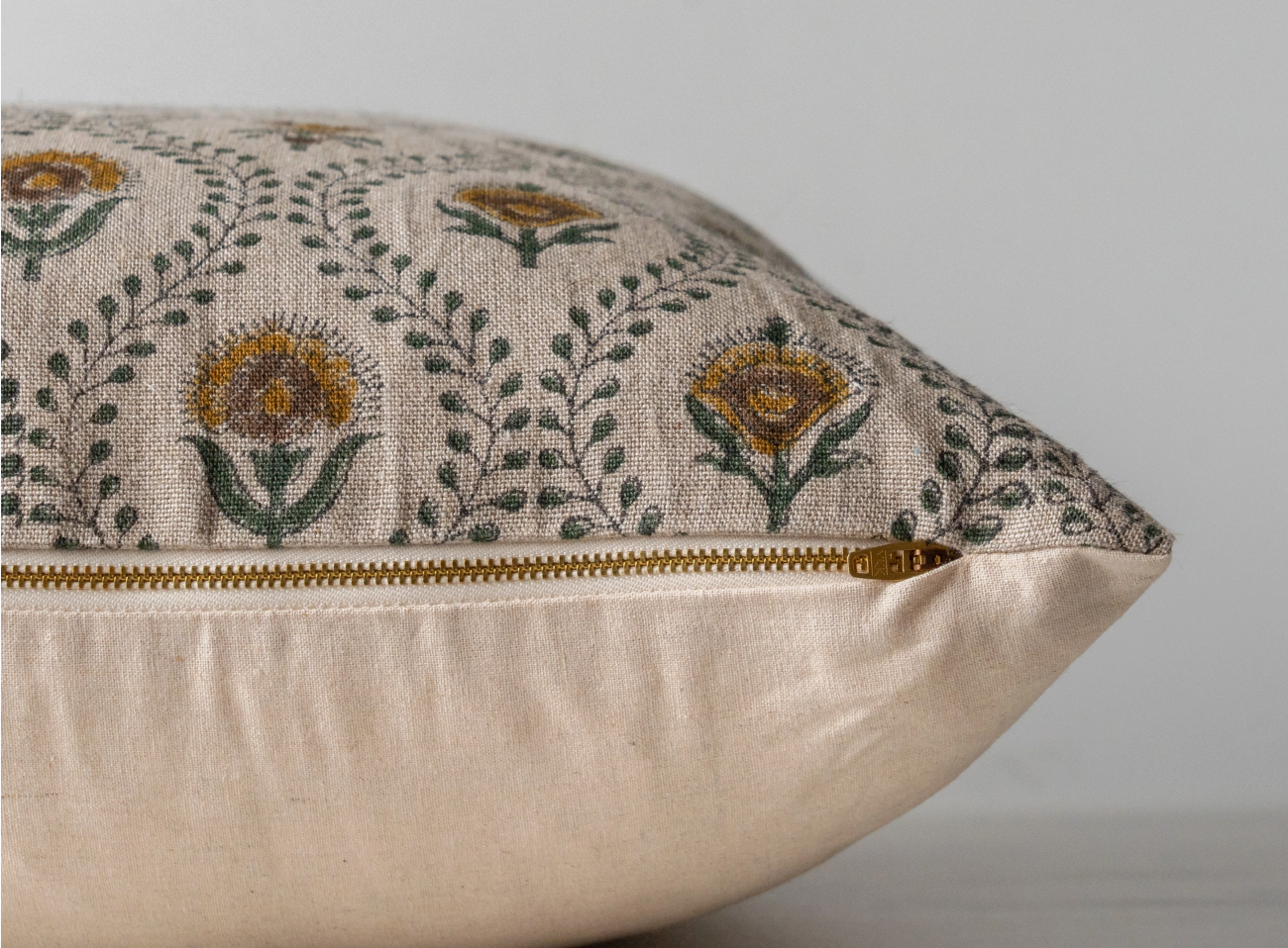 Botanical Block Print Throw Pillow